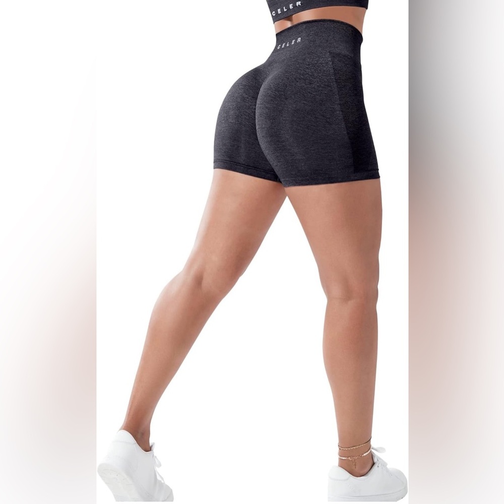 NWT CELER Workout Shorts Seamless Scrunch Butt High Waisted Booty Shorts